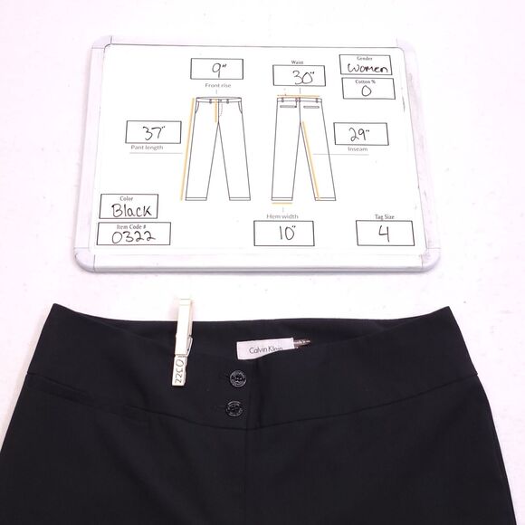 Calvin Klein Casual Button Up Dark Wash Pants Womens Size 4 Black - Picture 10 of 10